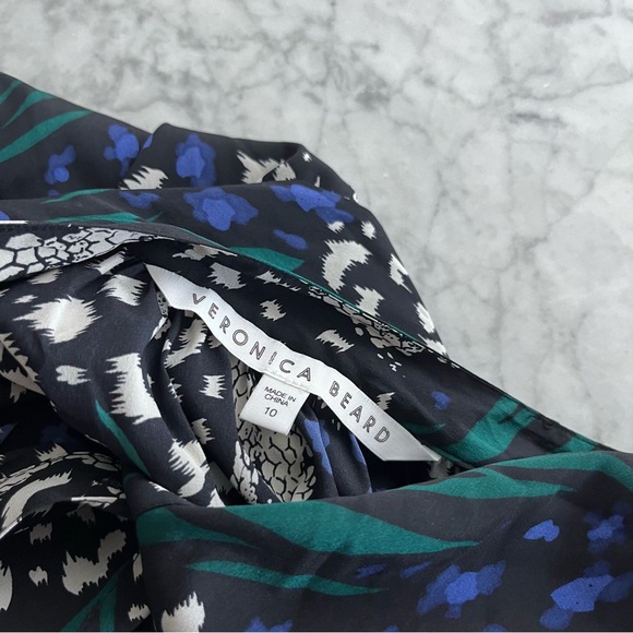 NWOT Veronica Beard Buckley Silk Blend Printed Button Down Top - Picture 10 of 11
